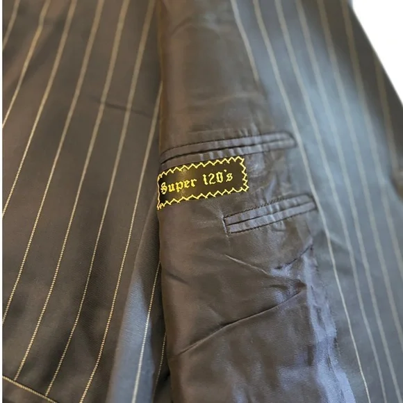 OXXFORD CLOTHES Suit (44R, Navy [Striped], Wool) - Picture 3 of 6